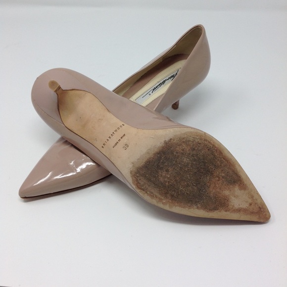 Brian Atwood Tan Patent Leather Pumps - Picture 5 of 8